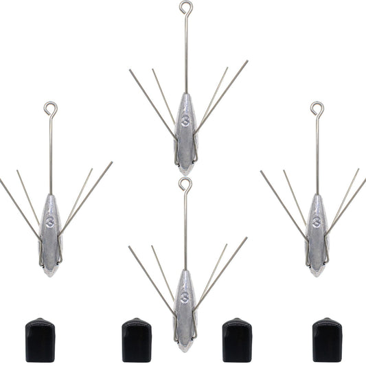 Gefischtter Sputnik Sinker Fishing Weights Lead Fishing Equipment Long Tail Surfing Casting Spider Sinkers for Catfish Saltwater Beach Sand Ocean (3oz - 4pcs)
