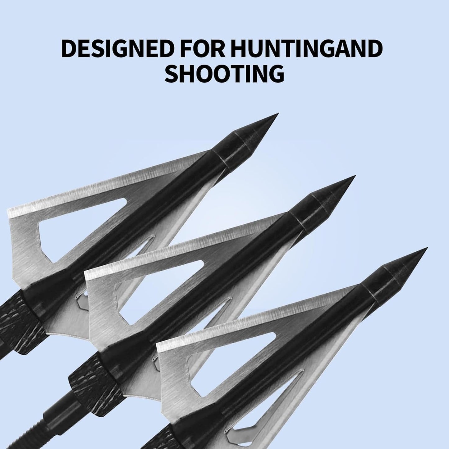 AREYCVK Archery Broadheads, 100 Grains Screw in Arrow Archery 3 Blades Hunting Heads Arrow Tips Compatible Crossbow& Compound Bow with Broadhead Storage Case (12PCS) (Black)