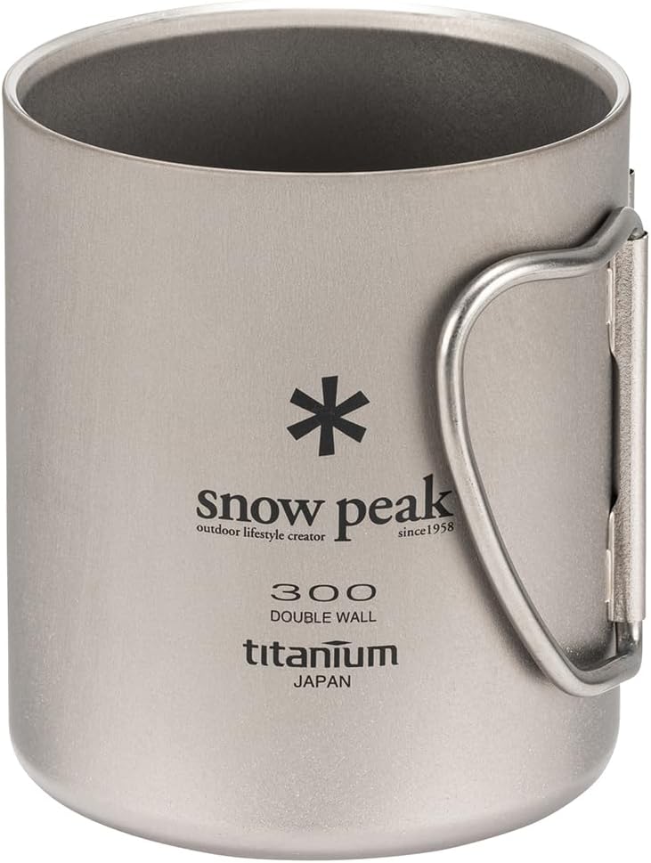 Snow Peak 300ml Double Wall Titanium Insulated Camping Mug - Lightweight & Durable