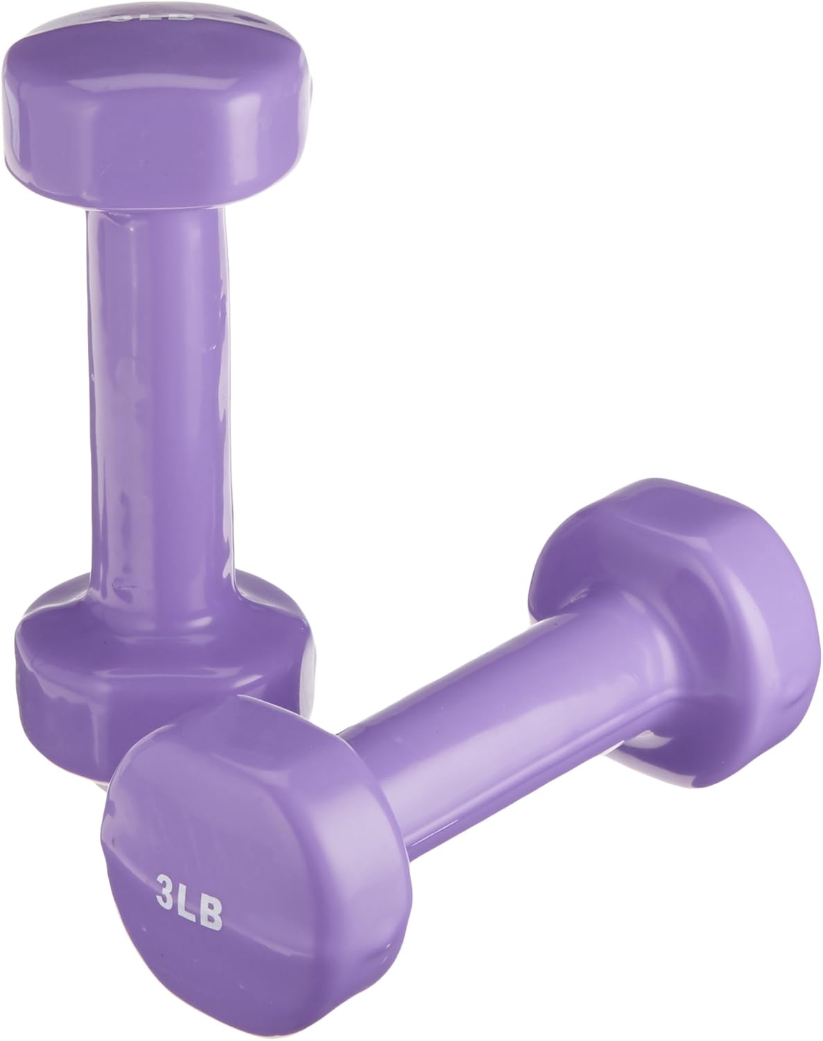 Sammons Preston Vinyl-Coated Iron Dumbbells, 1-Pound, Pair, Soft Easy-Grip Dumbbell Weights for Strength Training, Muscle Toning, Body Rehabilitation, and Physical Therapy, Home, Gym, and Clinical Use