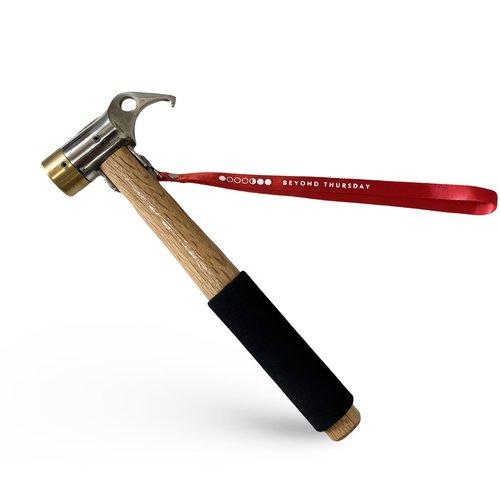 Camping Hammer for Tent Camping- High-Quality Steel & Solid Wood Handle with Cushion Grip - Tent Stake Hammer and Puller with Safety Strap, Heavy Duty Camping Mallet for Tent Stakes (Copper)