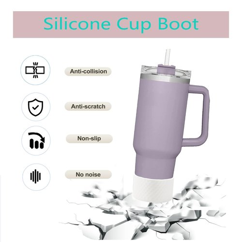 CYADCI Silicone Bottom Boot for 12-24 0Z Bottles,Cup Boot Fits a Variety of Tumblers or Water Bottles with a Base Diameter of 2.95-3.07 Inches.(White)