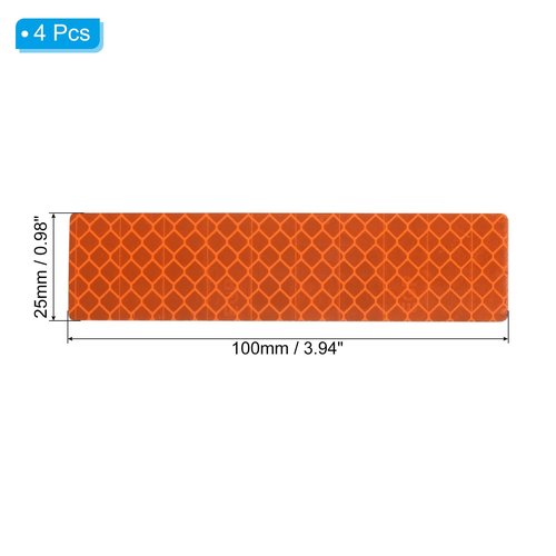 PATIKIL Reflective Patch 1"x4", 4 Pcs Hook & Loop Fastener Safety Appliques for Night Sportsperson Worker Hiker, Orange