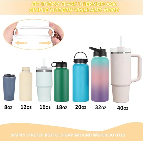 DLDXGXNR Pearl Cup Strap Fits Most 8-40 oz Bottles Pearl Water Bottle Handle Strap Tumbler Carrier Leather Chain Strap Compatible with Stanley Cup Accessories(White)