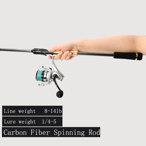 MINISTOREAM Travel Fishing Rods, 4 Piece Fishing Pole,Surf Casting/Spinning Rod,Ultralight Fishing Baitcasting Rod 7ft for Saltwater Trout, Bass, Walleye, Pike (Spinning, 6.5ft/ML)