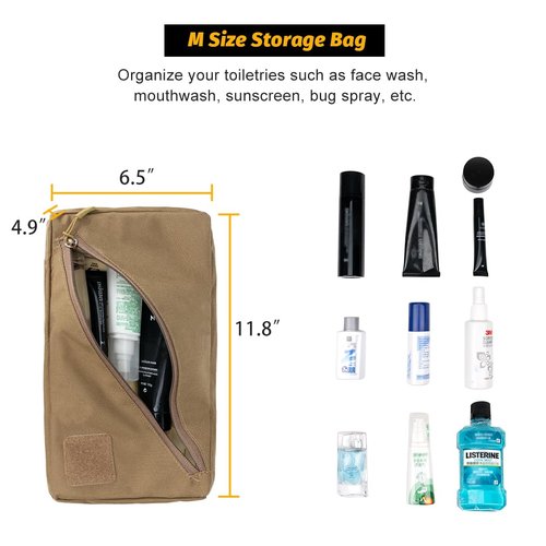 IDOGEAR Tactical Packing Cubes 3 Pieces Set Durable Lightweight Organizers with Zipper, Tool Utility Storage Bag for Travel Outdoor Activities(Coyote Brown)