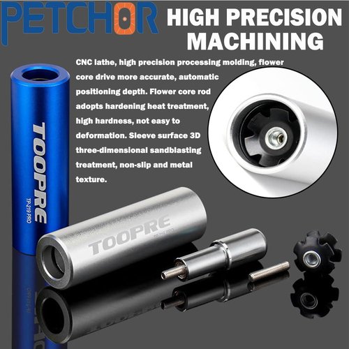 PETCHOR Bike Bicycle Fork Star Nut Setting Tool, MTB Star Nut Tool with 2 Spare Special Screws and 3 Star Nuts, Blue（for 7/8",1",1-1/8"）