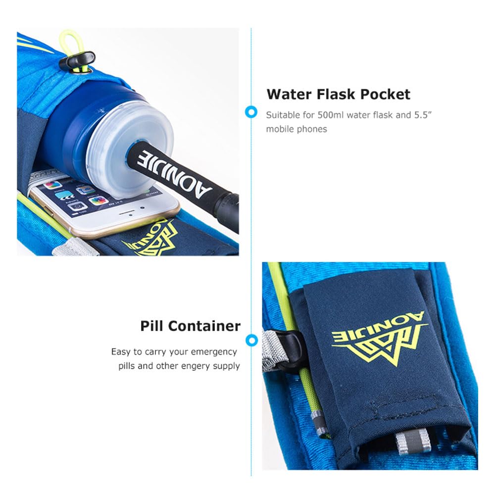 AONIJIE Running Hydration Vest for Women and Men 5.5L Lightweight Trail Runing Hydration Vest Pack Backpack for Running, Cycling, Climbing (Green+1.5L)