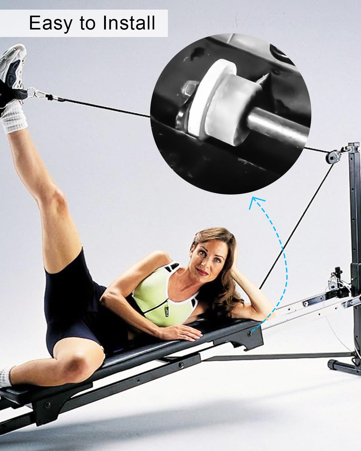 4 Pcs Machined Wheels/Rollers for Total Gym with 12 Gasket Fit for 1000 1100 1400 1500 1600 1700 1800 1900 Achieve Force Gold Max Pro Supra Supreme Ultima Ultra XLI Platinum and Plus Etc. 5/16”