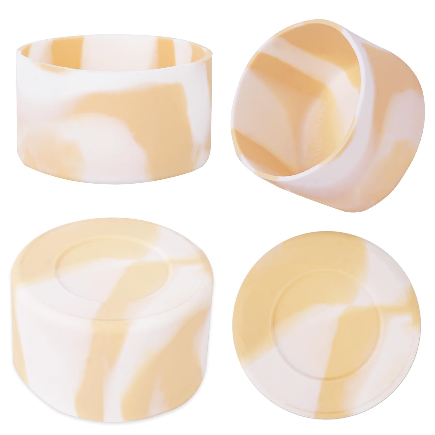 Jasenna Protective Silicone Boot for Stanley Quencher H2.0 40 oz & IceFlow Flip 20 oz 30 oz and hydroflask 12-24 oz, Anti-Slip Bottle Bottom Sleeve Cover(1-White Gold)