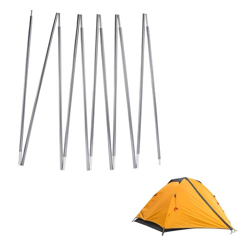 Tent Poles Replacement 8.5mm/0.33", Pre-Assembled Aluminum Tent Pole 14.7 ft, 7001 T6 Heated Rod, Single Pole Pack, Gray