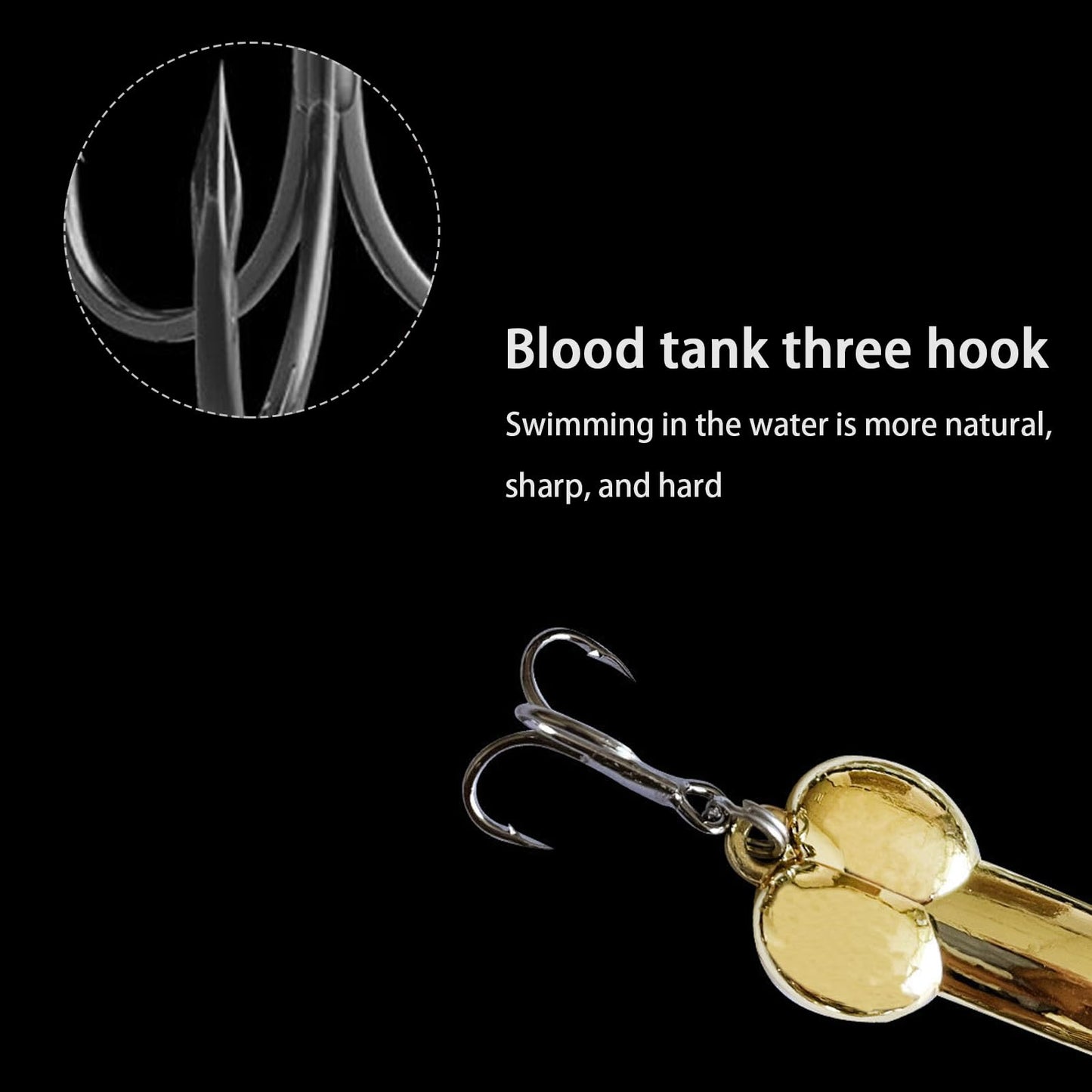 4Pcs Funny Fishing Lures, Top Water Bass Fishing Lures, Bass Fishing Gear Spinner Baits Freshwater Saltwater Fishing Equipment Fishing Hook Gift for Fathers Day, Fishing Gifts for Men(Silver, Gold)