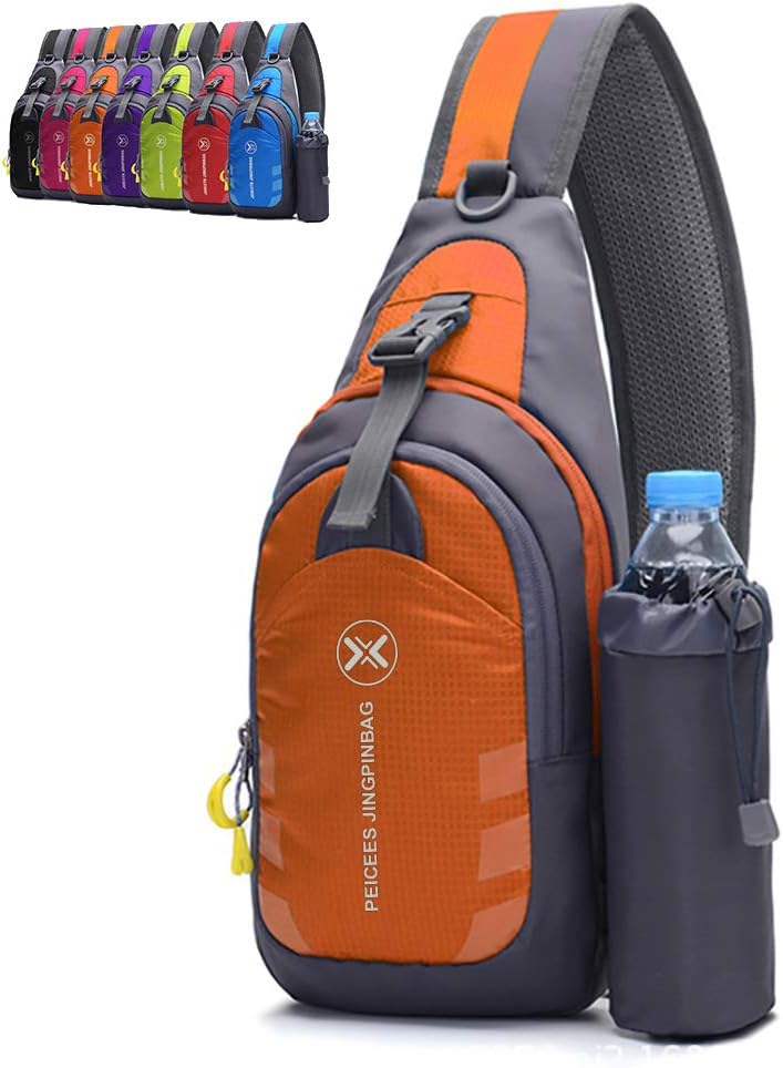 Peicees Chest Crossbody Sling Backpack Bag Travel Bike Gym Daypack for Women Men