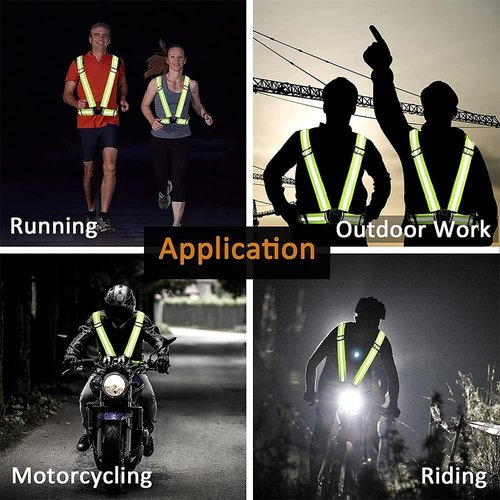 NULIZL Reflective Vest, 2 pcs Adjustable High Visibility Safety Reflective Vest with 4 pcs Reflective Wristbands Armbands, for Work, Cycling, Walking, Running and Outdoor Activities - Green