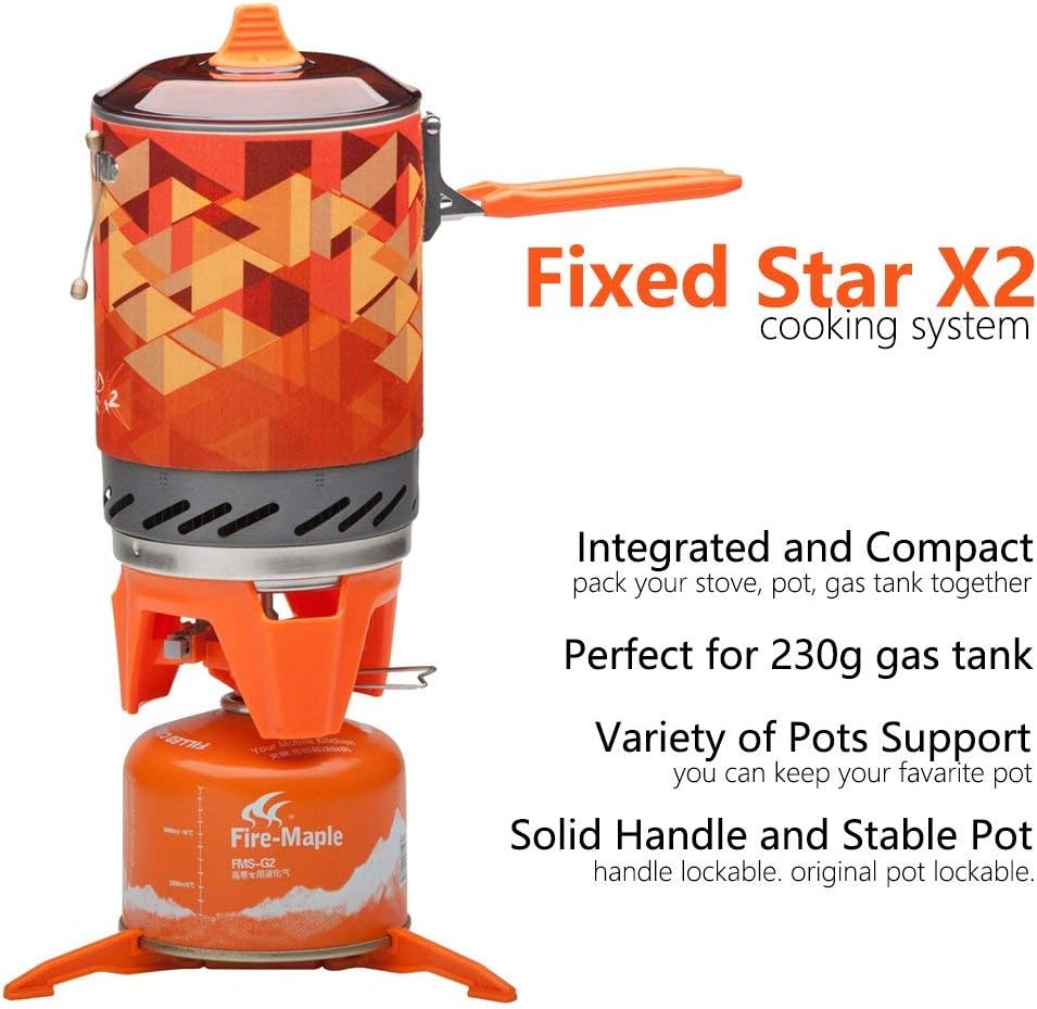 Portable Backpacking Stove with Piezo Ignition & Cooking Pot - Fire Maple X2
