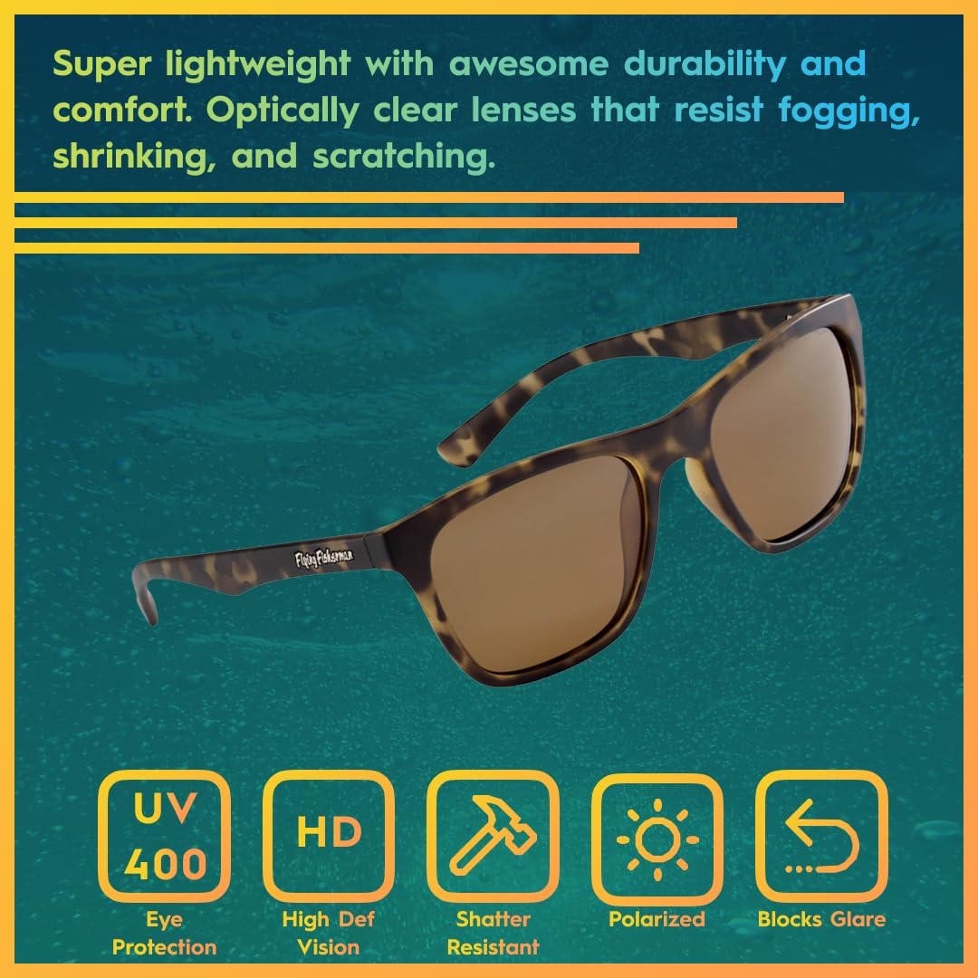 Flying Fisherman Fowey Polarized Sunglasses with AcuTint UV Blocker for Fishing and Outdoor Sports