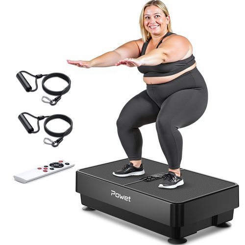 Vibration Plate Exercise Machine, Whole Body Vibrating Plate for Lymphatic Drainage, 400 lbs Weight Capacity Platform with 99 Speeds and 5 Modes Switching Exercise Machines (Black)