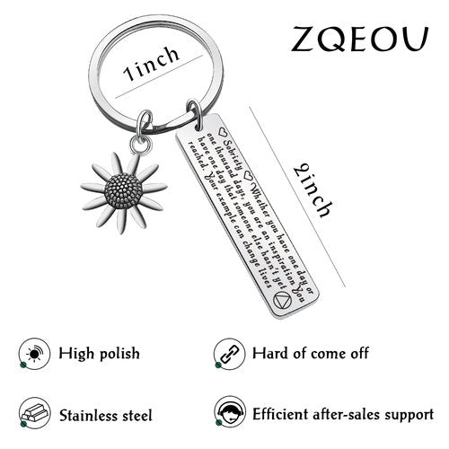 ZQEOU Sobriety Gifts For Women Men Sober Gifts For Women National Sober Day Gift Addiction Recovery Keychain For AA Na Jewelry AA Anniversary Keychain