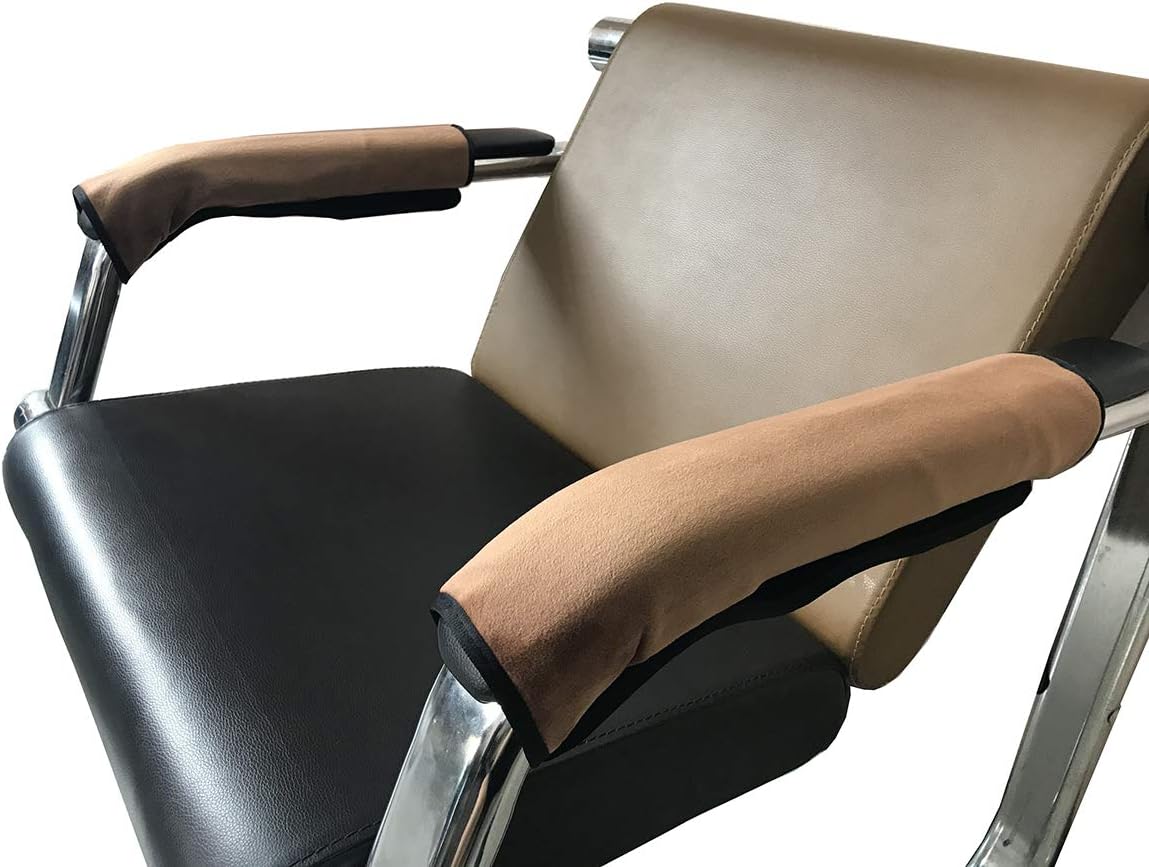 Wanty 2 Pieces Home Office Polyester Removable Durable Machine Washable Office Chair Armrest Slipcovers Covers Protect Armrests (Black)