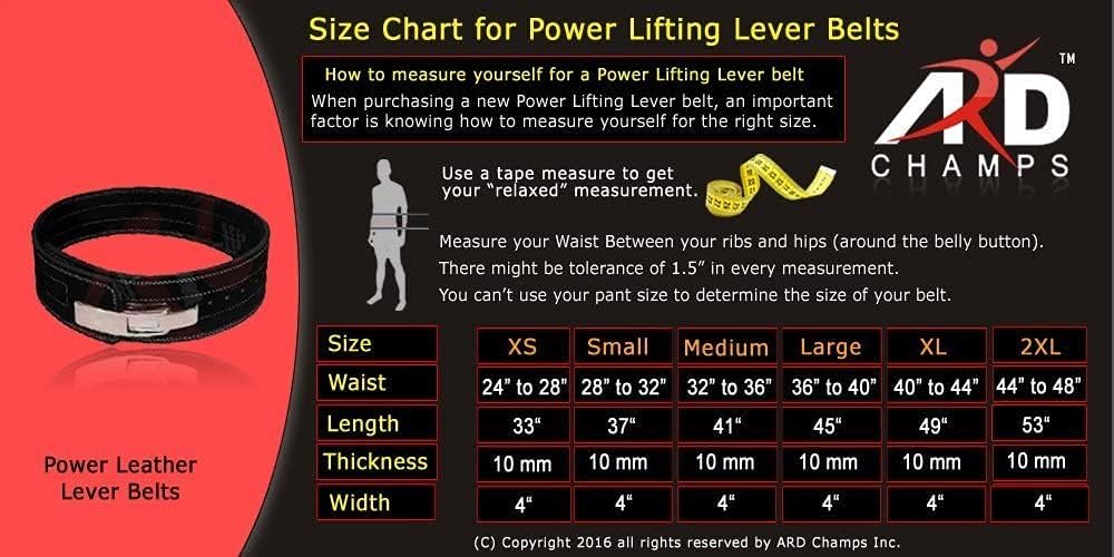 ARD CHAMPS™ 10MM Weight Power Lifting Leather Lever Pro Belt Gym Training Red,White & Blue