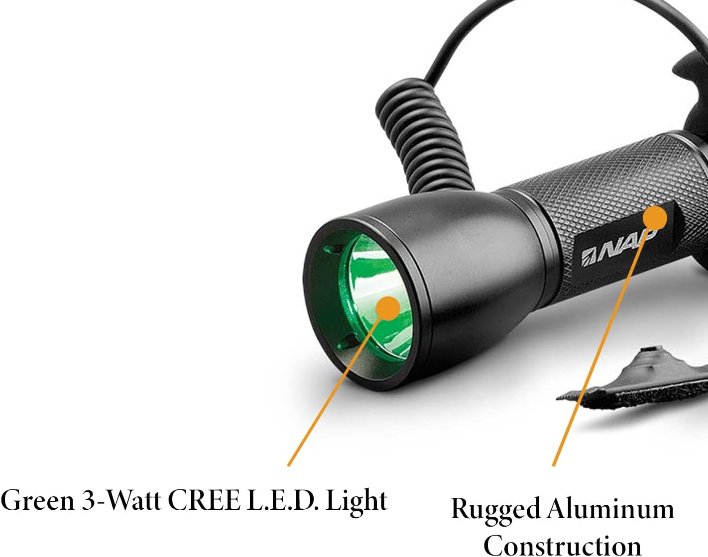 New Archery Products NAP Apache Predator Hog Hunting Stabilizer Green LED Light with Pressure Switch