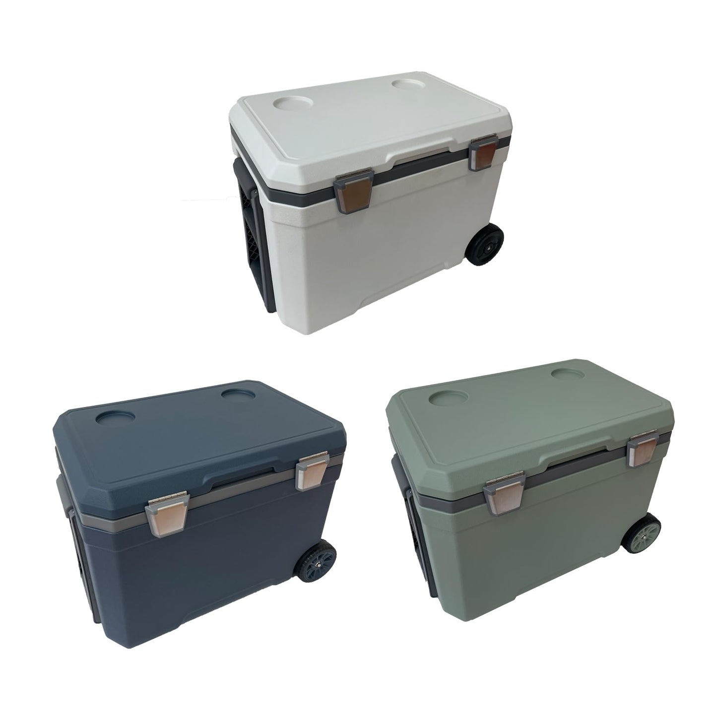 BRZSACR 48 Quart Camping Cooler，Portable Cooling Box，Suitable for BBQ, Camping, picnics, and Other Outdoor Activities (Green)