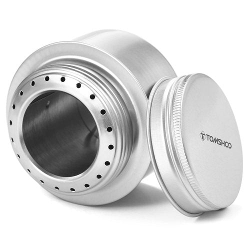 HUIOP Stove, Portable Mini Aluminum Alloy Stove with Lid Outdoor Camping Hiking Backpacking Cooking Stove
