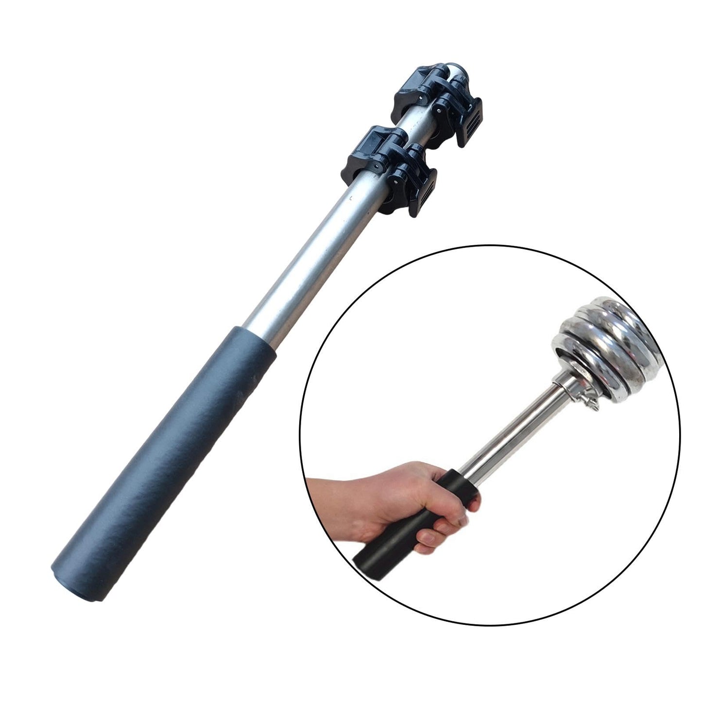 Fancyes Dumbbell Bar Handle with Lock, Adjustable Forearm Wrist Exerciser, Hand Developer Grip Strength Trainer, Fitness Equipment for Lateral Forearm/Wrist Rotation Exerciser/Forearm Trainer