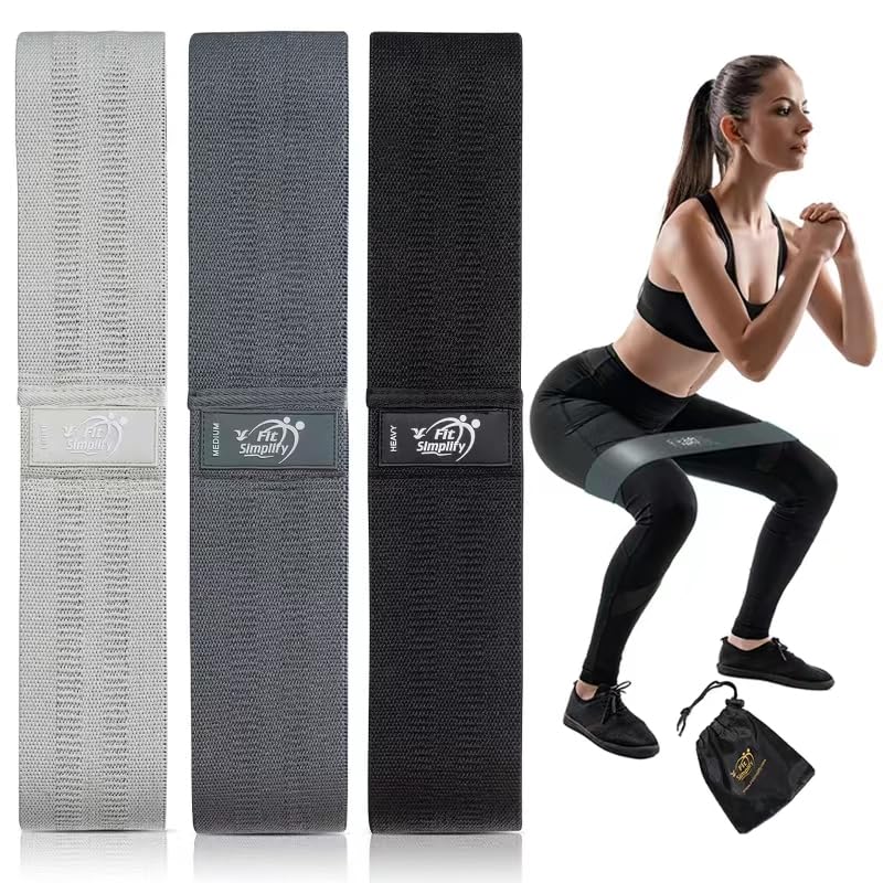 Fit Simplify Resistance Loop Exercise Bands and Fabric Resistance Hip Bands