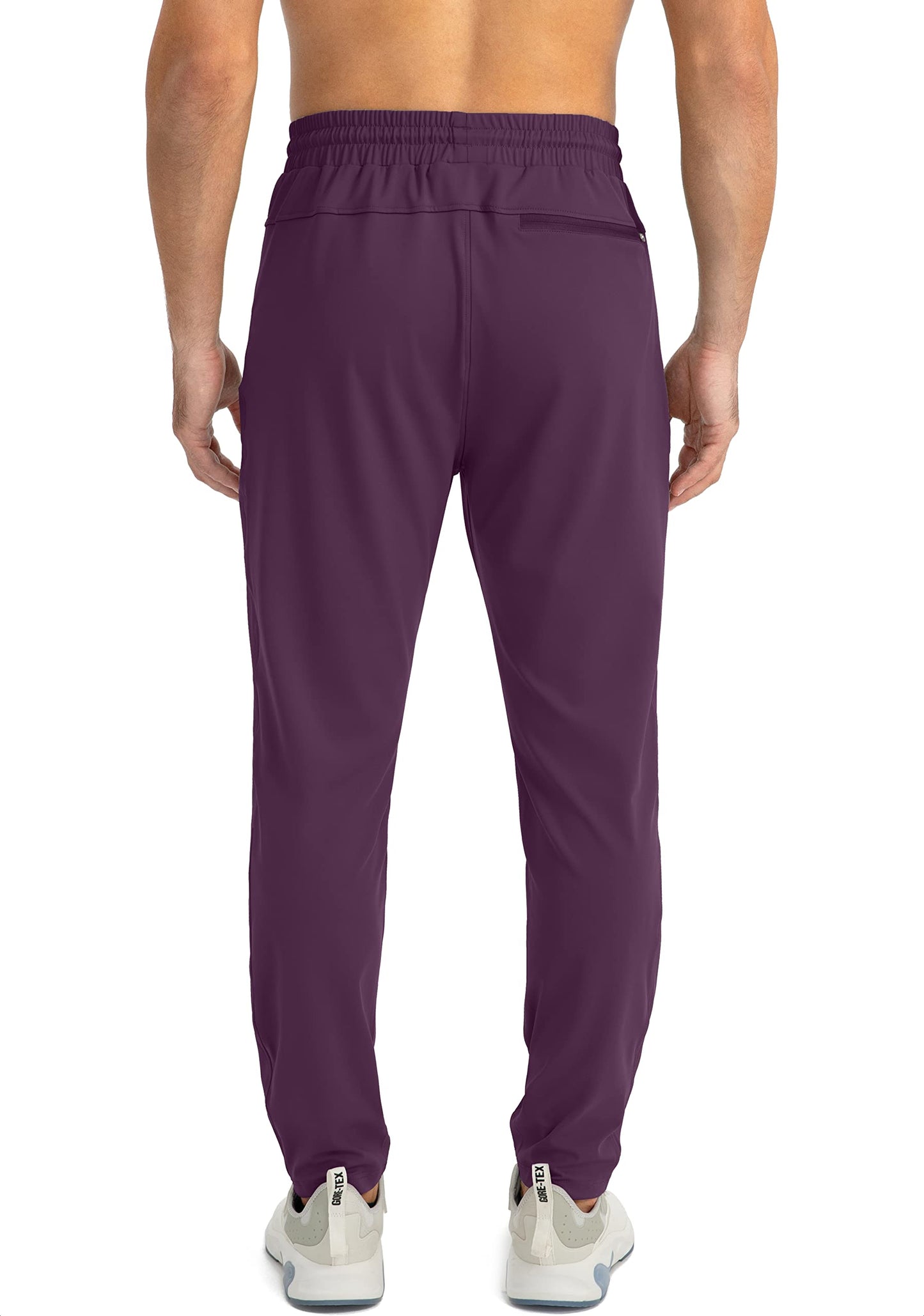G Gradual Men's Sweatpants with Zipper Pockets Tapered Joggers for Men Athletic Pants for Workout, Jogging, Running (Wine Red, 3X-Large)