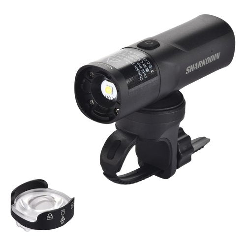 SHARKODIN M03-800 Bike Headlight Rechargeable, Rotating Lens Anti-Glare Bicycle Light for Night Riding for MTB Road Gravel Folding Bike, Compatible with Garmin/GoPro Mount (800 Lumens - 2500mAh)