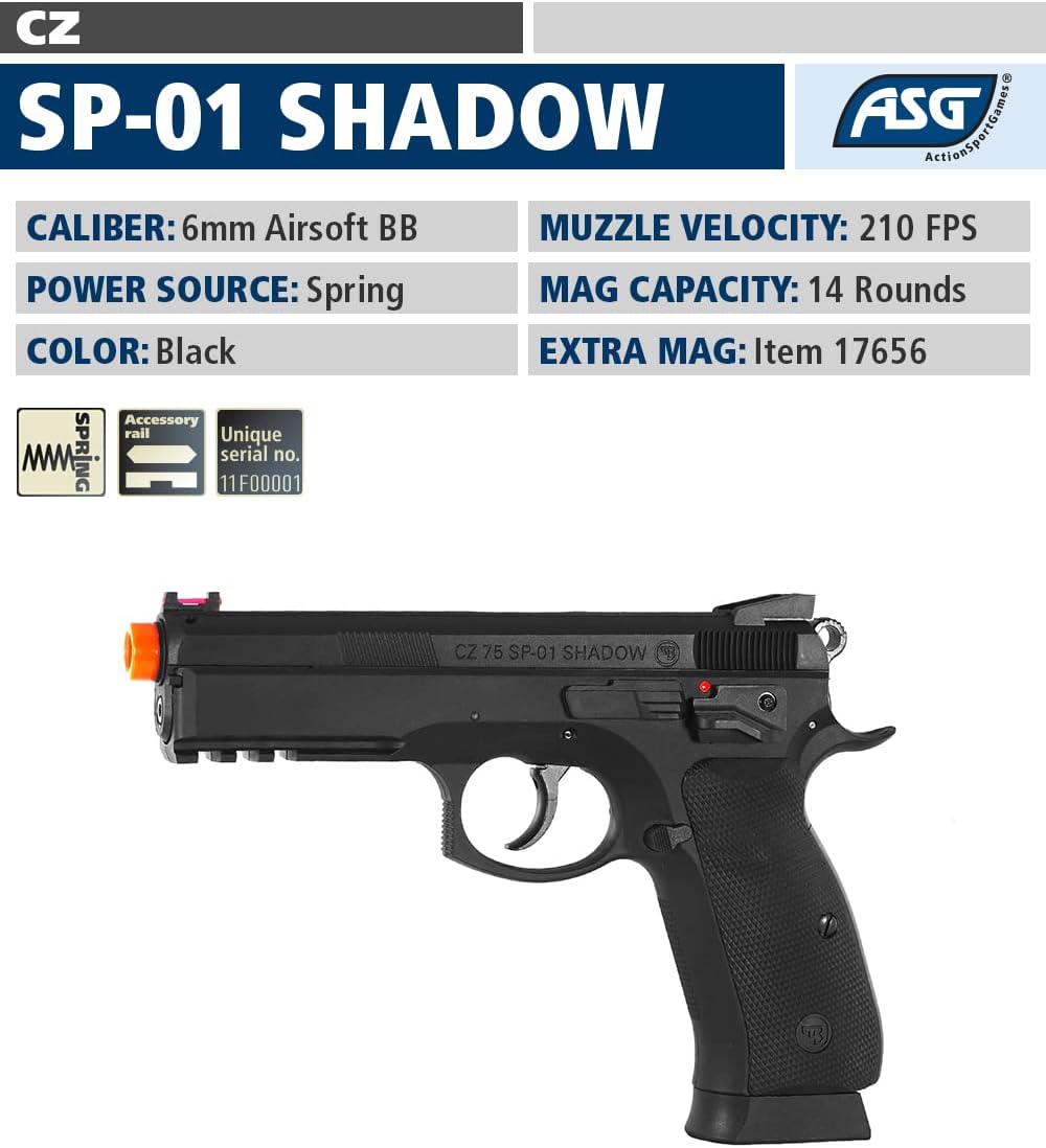 ASG CZ SP-01 Shadow Black 6mm Airsoft Pistol