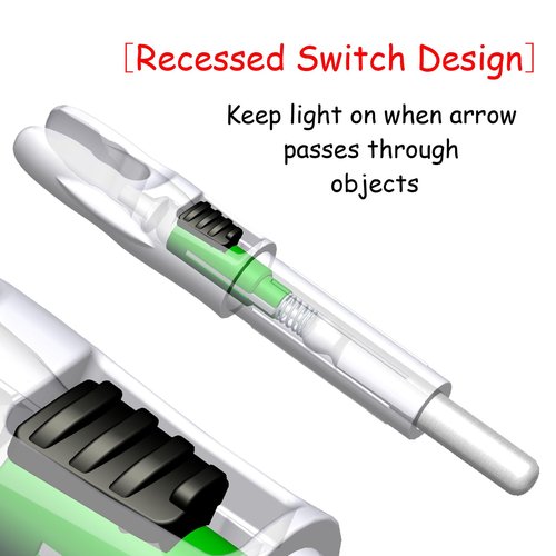 Reikawa G X H S GT Lighted Nocks for Arrows with .165 .204 .233 .244 .246 Light up Knocks Archery illuminocks Compound Bow LED Arrow Nocks for Hunting Shooting 6-Pack (Green, G/0.165")