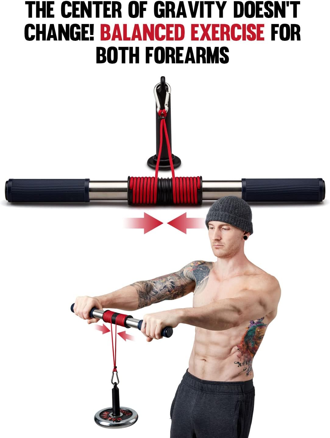 GD Wrist Roller V (Red line) Wrist exerciser, wrist forearm blaster, forearm trainer, Hand strengthener Forearm roller