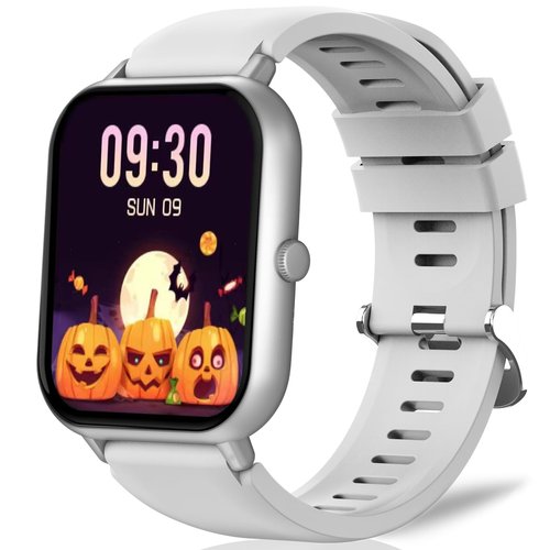Chronex Smart Watch (Answer/Make Calls) 1.83" Fitness Tracker Heart Rate Blood Pressure Oxygen Sleep Monitor 200 Sport Modes Step Calories Trackers IP67 Waterproof Android iPhone Women Men (Silver)