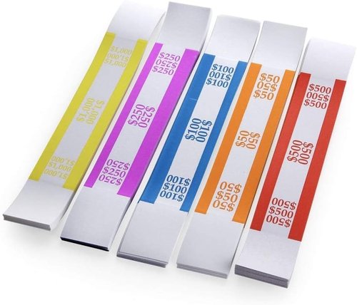 L LIKED Pack of 400 Money Band Bundles Self Sealing Currency Straps for Bill Wrappers (50 of Each - 400 Assorted)