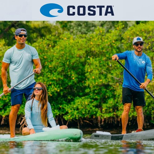 Costa Del Mar Sunglasses for Men - Reefton PRO Mens Polarized Sunglasses - Fishing, Boating & Beach UV Protection - Size 63 - Matte Black/Gold Mirror 580G