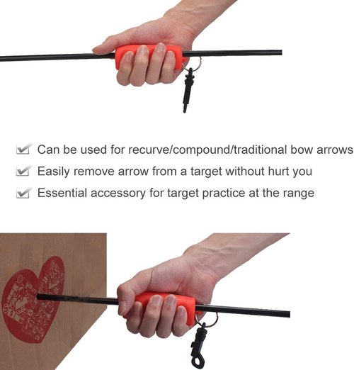 KRATARC Archery Arrow Puller Target Remover Gripper with Belt Clip