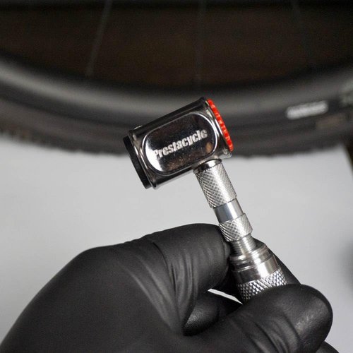 Prestacycle Presta Head – Auto-Lock Bicycle Tire Pump Head for Tubeless & Presta Valves, 90° Steel Design, Presta Valve Pump, Presta Adapter, Compatible with Prestaflator Pro & Premium Floor Pumps