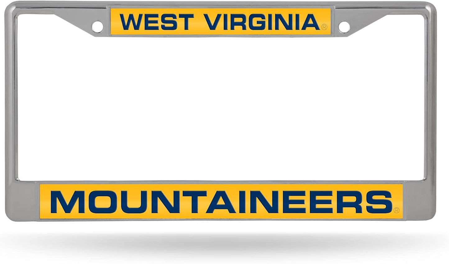 Rico Industries NCAA Unisex-Adult Laser Cut Inlaid Standard Chrome License Plate Frame
