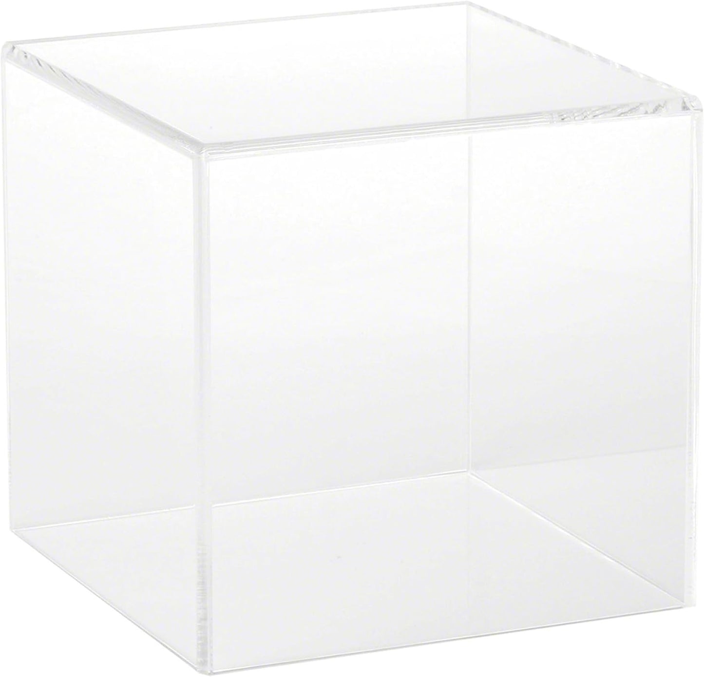 Plymor Clear Acrylic Display Case with Hardwood Base, 6" x 6" x 6"