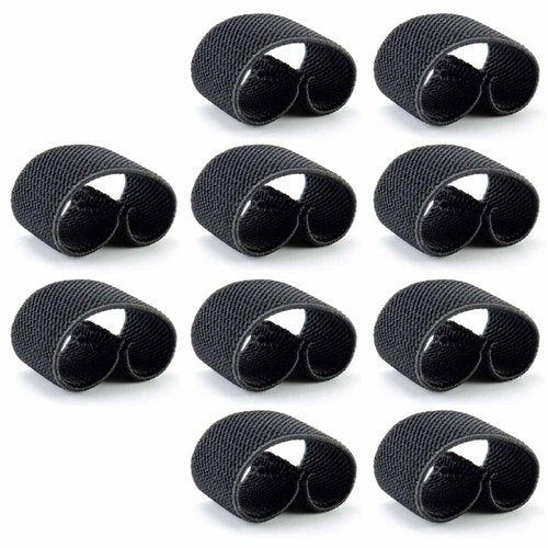 PuddingStation 1" Elastic Webbing Belt Tactical Equipment Belt Keeper Accessories (10 Pack) (Black)