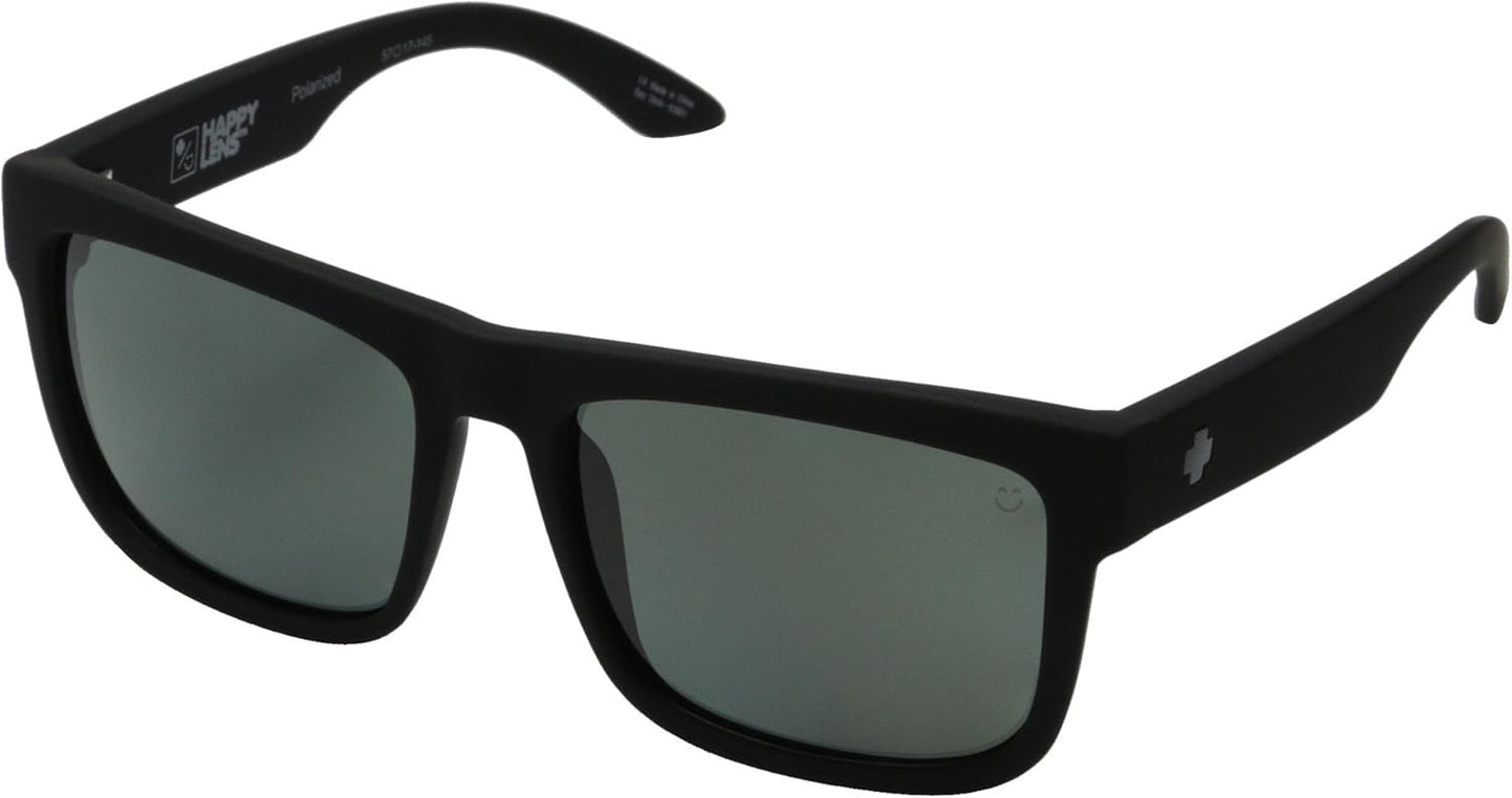 Spy Discord Sunglasses Soft Matte Black with Happy Gray Green Polarized Lens