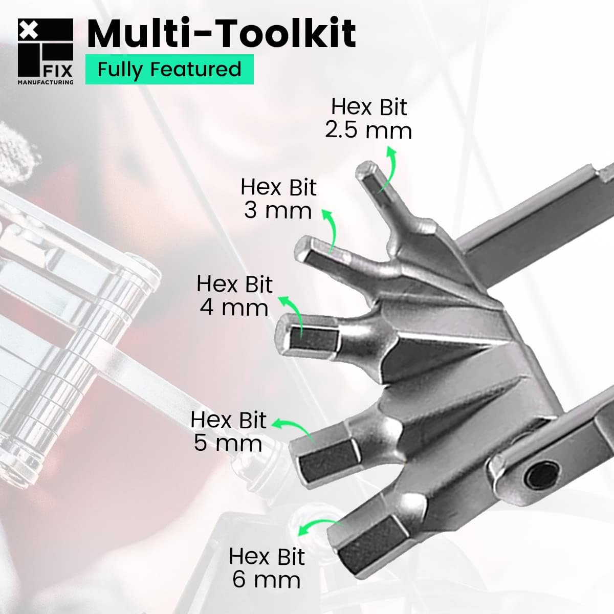 Wheelie Wrench™ Bike Tool Compact and Portable Multi Tool for Bicycle Repair and Maintenance Perfect to fix Most Road, Mountain, and BMX Bikes