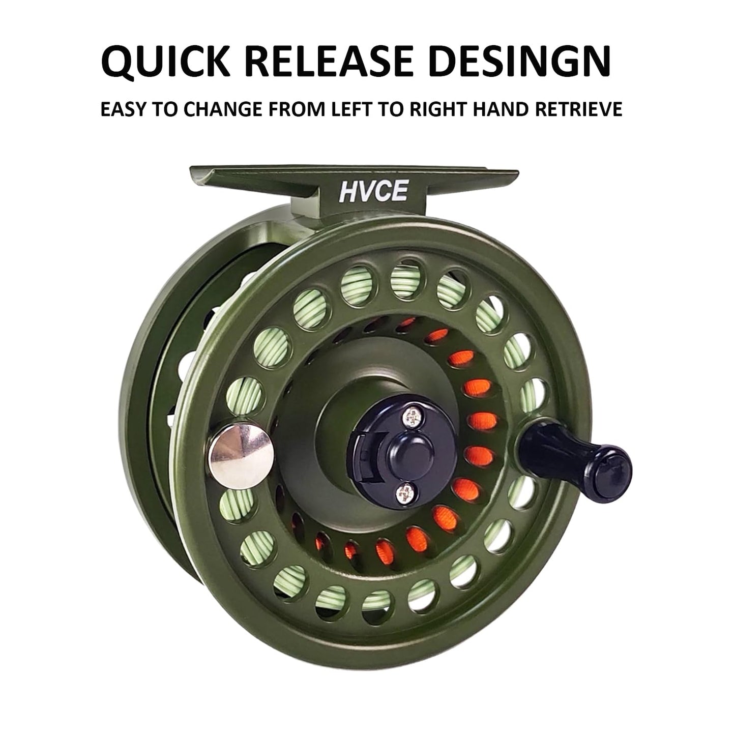 Aventik HVCE Graphite Fly Reel Center Drag System Classic III Graphite Large Arbor Sizes 3/4, 5/6, 7/8wt Fly Fishing Reels with Line (5/6 with Line)
