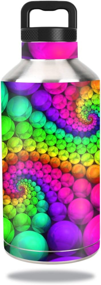 MightySkins Skin Compatible with Ozark Trail Water Bottle 64 oz wrap Cover Sticker Skins Rainbow Explosion