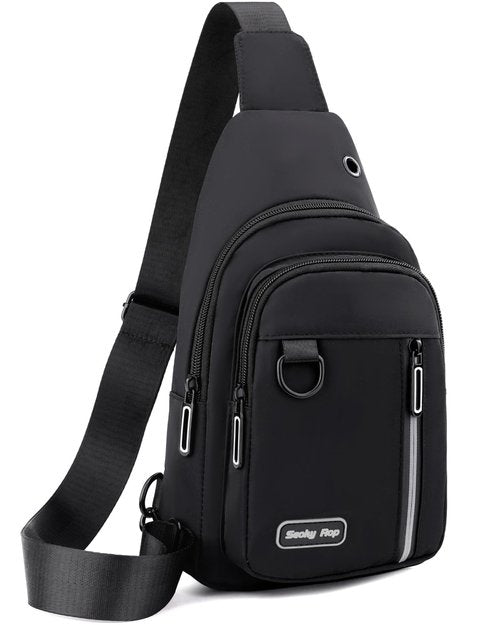 Seoky Rop Sling Bag for Women Men One Shoulder Crossbody Bag Backpack Fanny Pack Cross Body Bags for Travel Day Trip Black