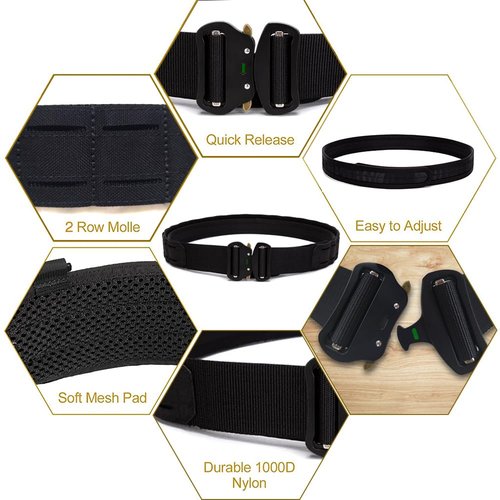 TWINFALCONS Tactical Belt Battle Belts MOLLE Military Style Belt 2 Inch Outer & 1.5 Inch Inner Tactical Heavy Duty Belt