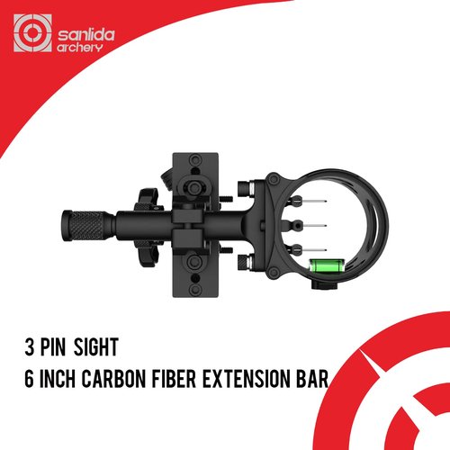 Sanlida Dragon 10 Advanced 3 Pin Hunting Bow Sight, Highly-Visible Micro-Adjustable Hunting Compound Bow Sight for Right Hand