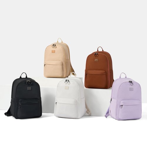 Hanke Expandable Travel Backpack for Women Men, 30L Carry On Backpack Flight Approved, Water Resistant Personal Item Travel Bag Fits 15.6 Inch, Dry & Wet Pocket Weekender Daypack, Off-White